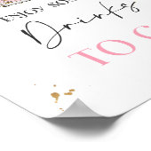 Rijden op Baby shower Decor Deeg Pink Floral Poster (Hoek)