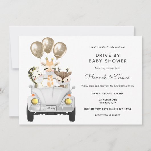 Rijden op Baby shower Parade Kaart (Voorkant)