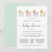 Rijden op Baby shower | Retro Carriages Parade Kaart (Voorkant / Achterkant)