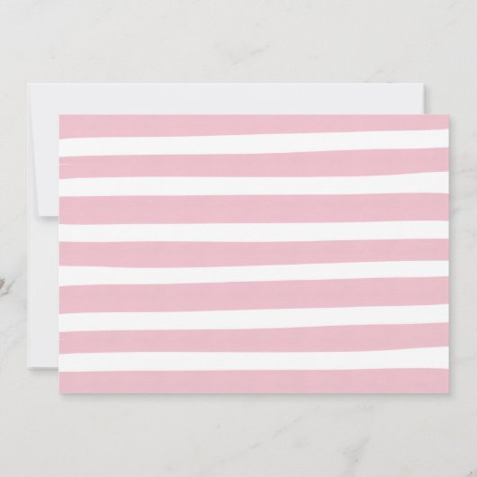 Rijden op Baby shower Uitnodiging Roze Bloemendouc (Achterkant)