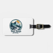 Rijden op de Blue Ridge Parkway Fietsen Bagagelabel (Voorkant horizontaal)