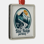 Rijden op de Blue Ridge Parkway Fietsen Metalen Ornament (Rechts)