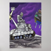 Rijden op de maan | AI Art Poster (Voorkant)