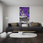 Rijden op de maan | AI Art Poster