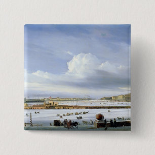 Rijden op de Neva, 1854 Vierkante Button 5,1 Cm