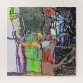 Rijden op de rails - Cartoon Skateboarder Design Legpuzzel (Horizontaal)