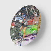 Rijden op de rails - Cartoon Skateboarder Design Ronde Klok (Hoek)