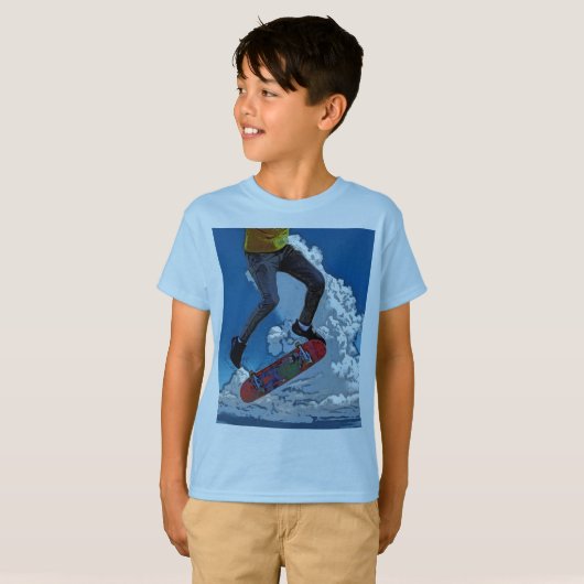 Rijden op de wind - Skateboarder T-shirt (Voorkant volledig)