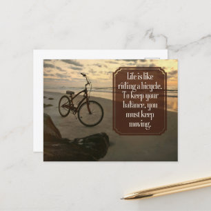 "Rijden op een fiets" Inspirerend Quote Briefkaart