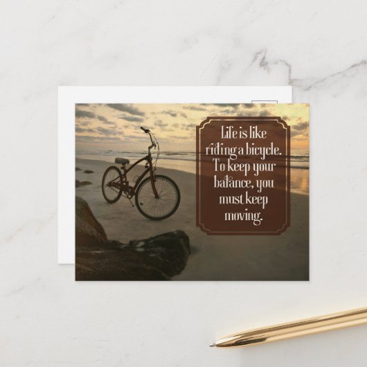"Rijden op een fiets" Inspirerend Quote Briefkaart (Voorkant / Achterkant in situ)