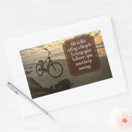"Rijden op een fiets" Inspirerend Quote Rechthoekige Sticker