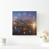 Rijden op een marinestrandwandklok vierkante klok (Huis)