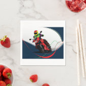 Rijden op een rode motorfiets servet (Insitu)