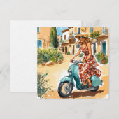 Rijden op een scooter in Sardinië Feestdagenkaart (Voorkant / Achterkant)