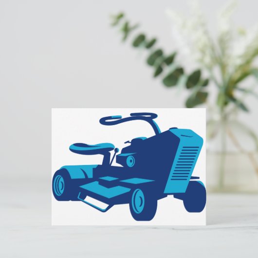  rijden op grasmaairetro briefkaart (Staand voorkant)