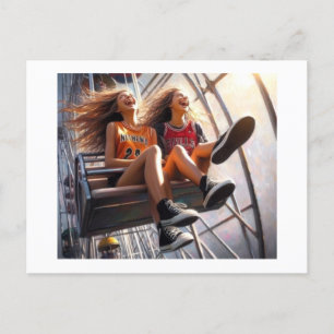 Rijden op het reuzenrad briefkaart