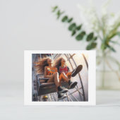 Rijden op het reuzenrad briefkaart (Staand voorkant)