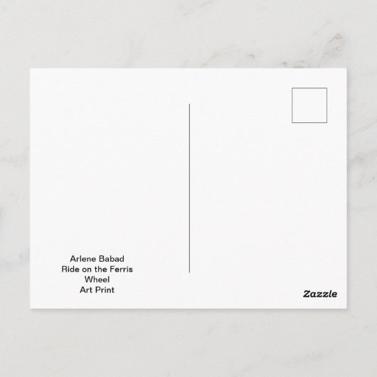 Rijden op het reuzenrad briefkaart (Achterkant)