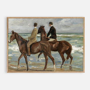 Rijden op het strand,  olie poster