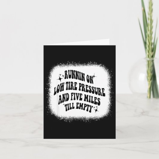 Rijden Op Lage Bandenspanning Vijf Mijl Tot Leeg Kaart (Voorkant)