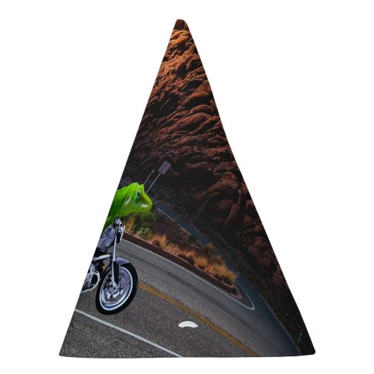 Rijden op pensioen aangepaste gekko motorfiets feesthoedjes (Rechts)