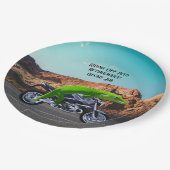 Rijden op pensioen aangepaste gekko motorfiets papieren bordje (Gekanteld)