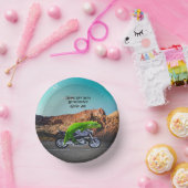 Rijden op pensioen aangepaste gekko motorfiets papieren kommen (Feest)