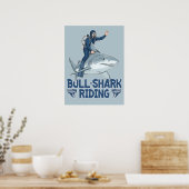 Rijden op Stierhaai Poster (Keuken)