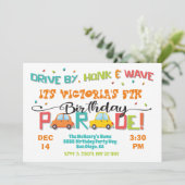 Rijden op verjaardagsfeest Parade Uitnodiging (Staand voorkant)