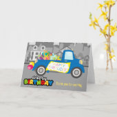 Rijden op verjaardagsfeestje kaart (Gele Bloem)