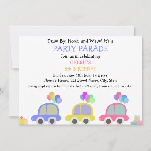 Rijden op Verjaardagsparade Kaart (Voorkant)