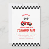 Rijden over Car Racing Theme Verjaardag Uitnodigen Kaart (Voorkant)