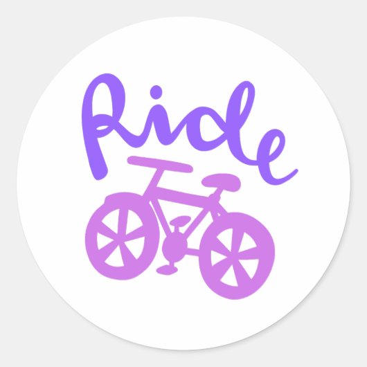 Rijden, Paarse en roze ontwerp Ronde Sticker (Voorkant)
