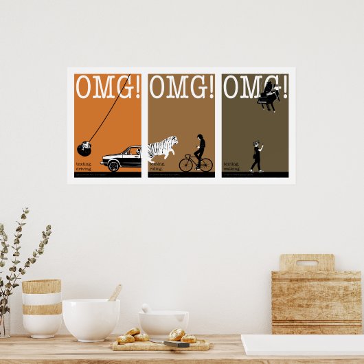 rijden, rijden, lopen. 2 poster (Keuken)