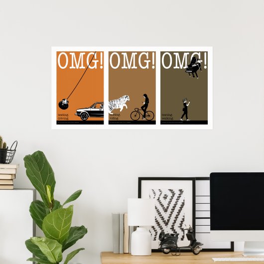 rijden, rijden, lopen. 2 poster (Thuiskantoor)