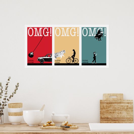 rijden, rijden, lopen. 3 poster (Keuken)