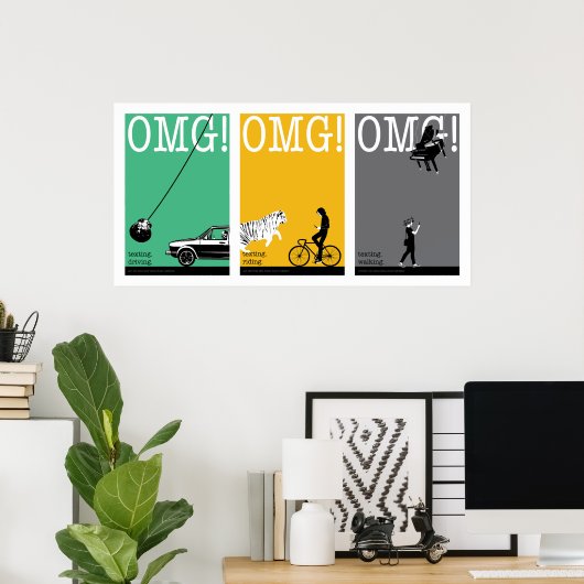 rijden, rijden, lopen. 4 poster (Thuiskantoor)