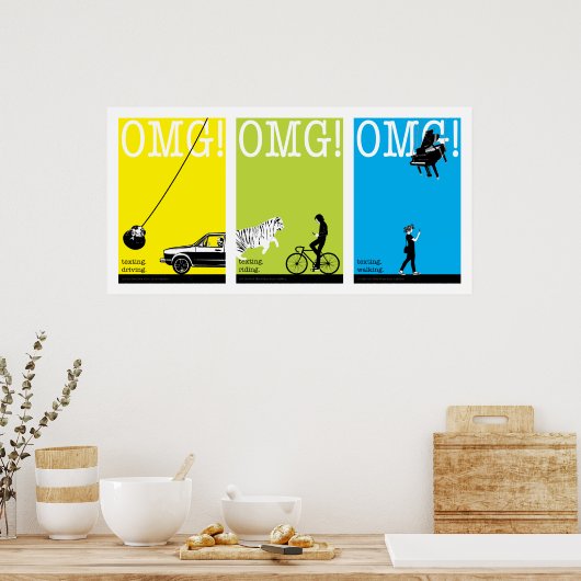 rijden, rijden, lopen. poster (Keuken)