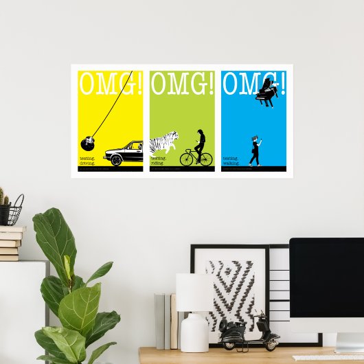 rijden, rijden, lopen. poster (Thuiskantoor)