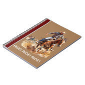 RIJDEN! RIJDEN! RIJDEN! Cowboy notitieboek op brui (Linkerzijde)