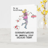 Rijden Test Gefeliciteerd Kaart voor Vriendin (Gele Bloem)