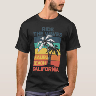 Rijden The Waves Malibu Beach Californië T-shirt