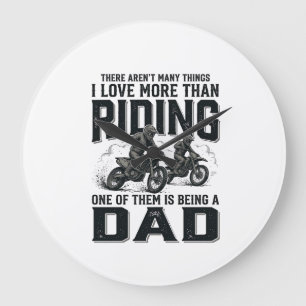 Rijden Vader Vintage Gravure Motocross Citaat Ontw Grote Klok