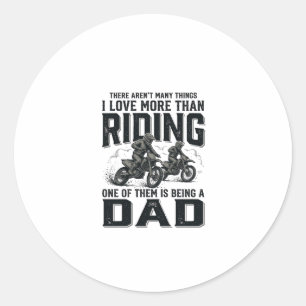 Rijden Vader Vintage Gravure Motocross Citaat Ontw Ronde Sticker