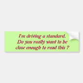 Rijden van een standaard bumpersticker (Voorkant)