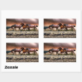 Rijden van paarden rechthoekige sticker (Vel)