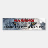 Rijden Wildlife Safety Wolf Eyes Bumpersticker (Voorkant)