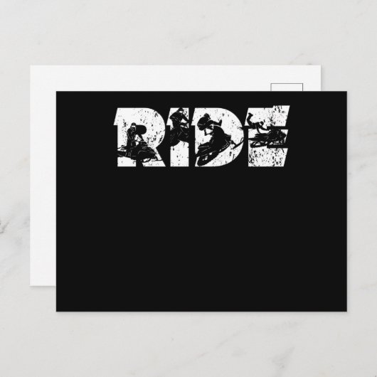 Rijden winterslaap met sneeuwscooters briefkaart (Voorkant / Achterkant)