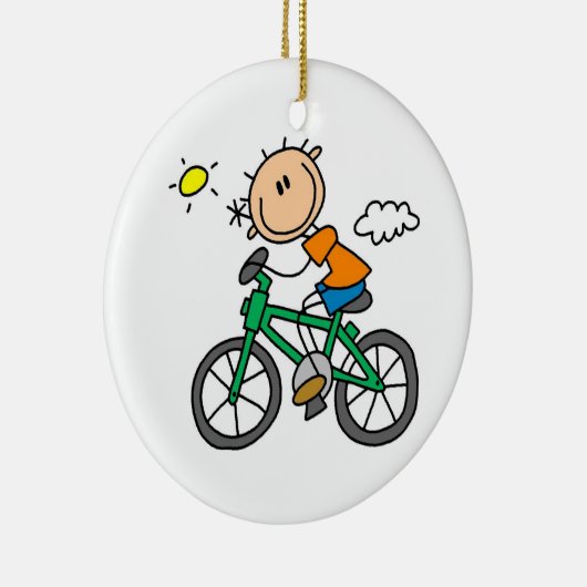 Rijdend fiets - Mannelijk Keramisch Ornament (Rechts)