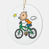 Rijdend fiets - Mannelijk Keramisch Ornament (Links)